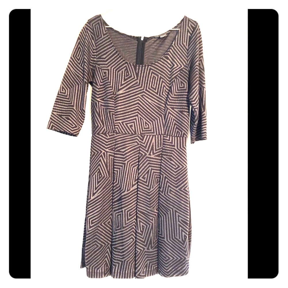 3/4 Sleeve skater dress with slip